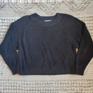 Free People Beach Linen Blend Knit Jumper In Black Size XS